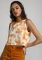 Regata Cropped Forever 21 Tie Dye Off-White - Marca Forever 21