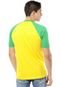Camiseta Licenciados Futebol Raglã Idioma Brasil Amarela - Marca Licenciados Futebol