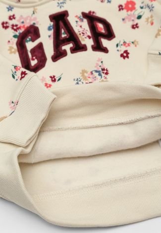 Blusa de Moletom GAP Floral Off-White