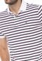Camisa Polo Tommy Hilfiger Reta Listrada Branca/Azul-Marinho - Marca Tommy Hilfiger