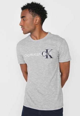 Camiseta Calvin Klein Jeans Logo Cinza - Compre Agora | Kanui Brasil