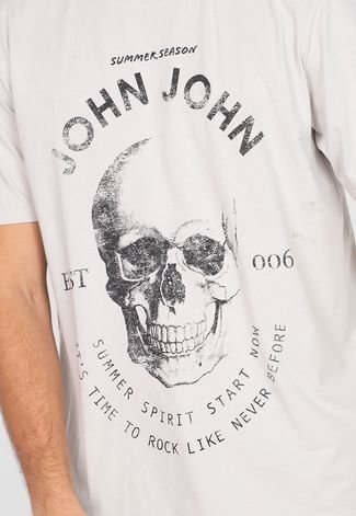 Camiseta John John Summer Season Cinza - Dom Store Multimarcas Vestuário  Calçados Acessórios