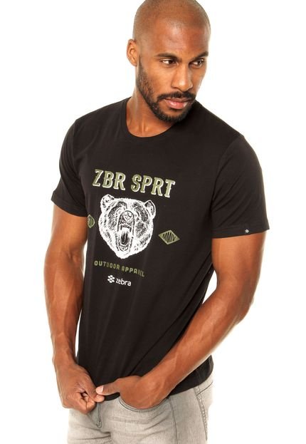 Camiseta Zebra Grizzly Preta - Marca Zebra
