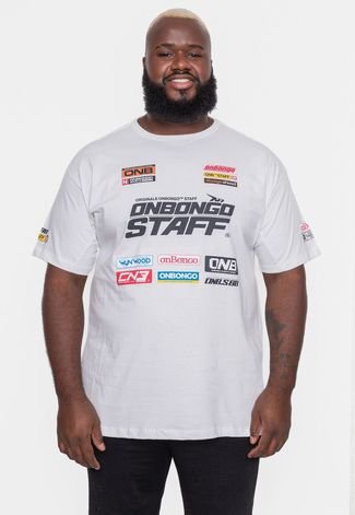 Camiseta Onbongo Plus Size Estampada Convoy Staff Branca