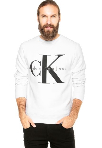 Moletom Calvin Klein Clean Branca - Marca Calvin Klein Jeans