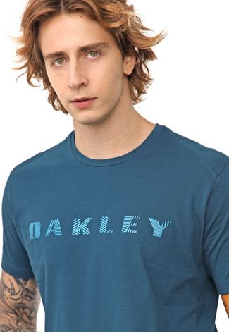 Camiseta Oakley Mod Bark Pattern Ss Top Azul