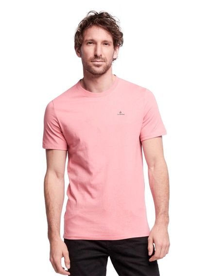 Camiseta Calvin Klein Acronym Chest Logo Rosa Claro - Marca Calvin Klein