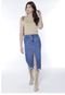 Saia Jeans Midi com Abertura Frontal Sob Azul - Marca SOB