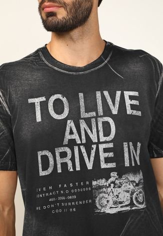 Camiseta John John To Live And Drive Preta - Compre Agora