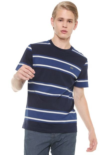 Camiseta Listrada Lacoste Azul - Marca Lacoste