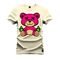 Camiseta Plus Size Agodão T-Shirt Unissex Premium Macia Estampada Urso Rosa X - Pérola - Marca Nexstar