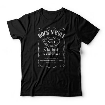 Camiseta Rock 'N' Roll Label - Preto - Marca Studio Geek 