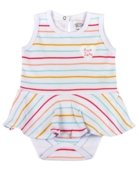 Kit Body Bebê Menina Suedine Estampado Sol e Arco Íris - Branco - Marca Ano Zero