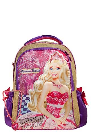 Mochila Barbie A Princesa e A Pop Star G Dourada - Compre Agora