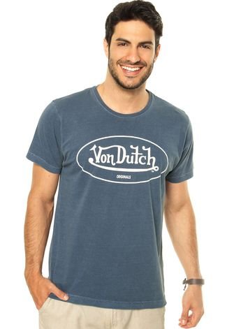 Camiseta Von Dutch Logo Azul