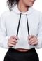 Blusa de Moletom Cropped Curto Feminino Kit 2 Flanelado Liso Básico Com Capuz Inverno Techmalhas Branco/Rosa Claro - Marca TECHMALHAS