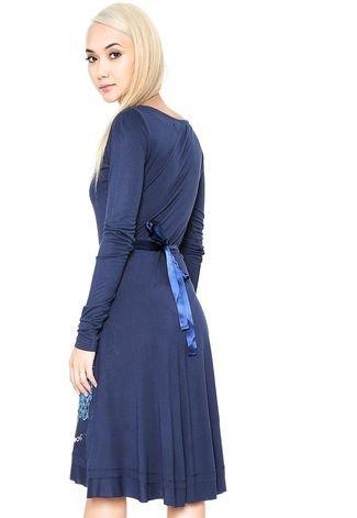 Vestido Desigual Curto Carolina Azul