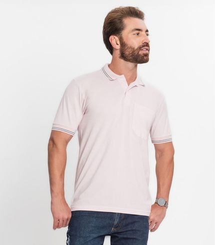 Polo Masculina Com Detalhe Na Gola Select Rosa - Marca Select