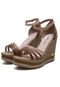 Sandália  Anabela Plataforma cores moda SB Shoes ref.3268 nude/caramelo - Marca SB Shoes