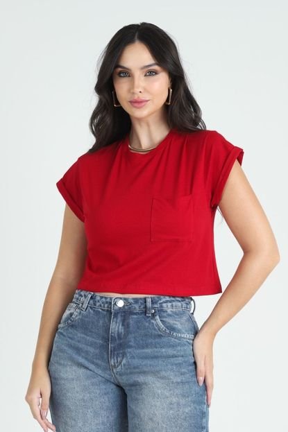 Blusa Tshirt Cropped Vermelho GG Gazzy - Marca Gazzy
