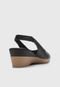 Peep Toe Usaflex Liso Preto - Marca Usaflex