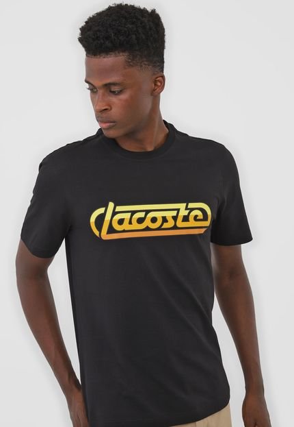Camiseta Lacoste L!VE Lettering Preta - Marca Lacoste