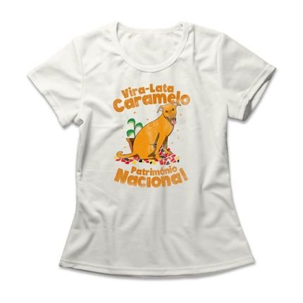 Camiseta Feminina Vira-Lata Caramelo - Off White - Marca Studio Geek 