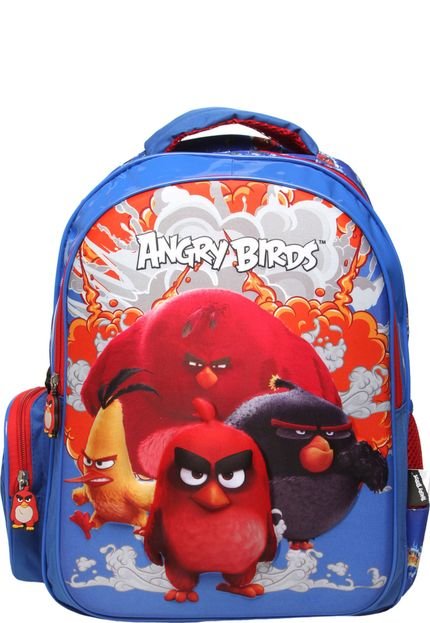 Mochila Santino 3D Angry Birds Azul/Vermelha - Marca Santino