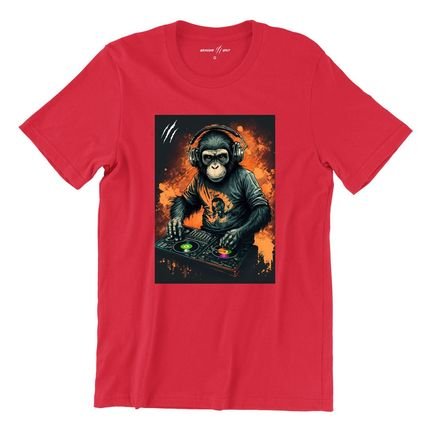 Camiseta Genuine Grit Masculina Estampada Dj Monkey - Vermelho - Marca Genuine