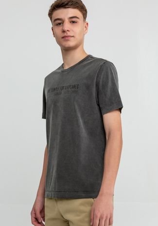 Camiseta Juvenil Estonada com Estampa