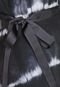 Vestido Cantão Curto Tie Dye Preto/Branco - Marca Cantão