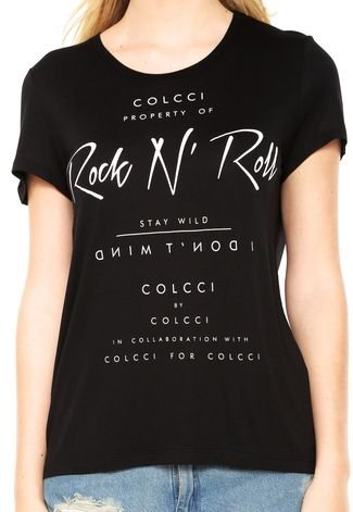Camiseta Colcci Rock N' Roll Preta