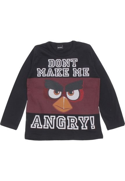Camiseta Angry Birds Menino Personagens Preta - Marca Angry Birds