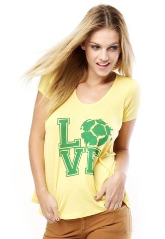 Camiseta Mercatto Brasil Love Amarela