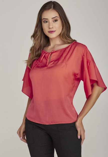 Blusa Celestine Laranja Com Babado - Marca Celestine