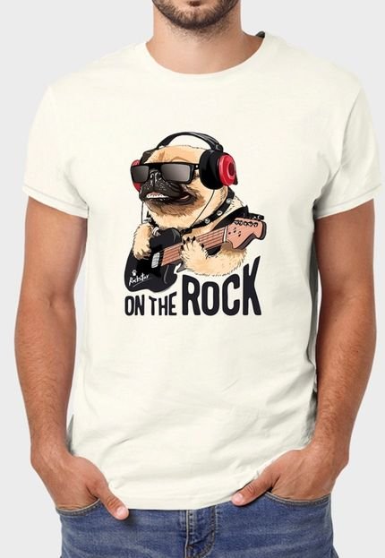 Camiseta Masculina Off White Pug Rock Algodão Premium Benellys - Marca Benellys