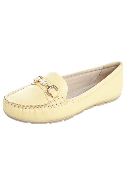 Mocassim Comfortflex Fivela Amarelo - Marca Comfortflex