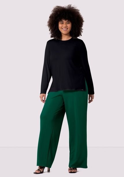 Calça Pantalona Plus Size em Malha Alfaiataria - Marca Lunender