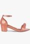 Sandália Feminina Salto Quadrado Grosso Bloco Baixo Laço Nó Verniz Confortável Sapato Festa elegante Nude - Marca TAKATA BY RAFAEL TAKATA