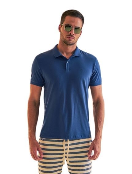 Polo Forum Masculina Piquet Basic Azul Escuro - Marca Forum