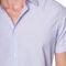 Camisa Masculina Pitt Slim Fit Manga Curta Listrada Azul Claro - Marca Pitt