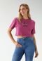 Camiseta Cropped Calvin Klein Jeans Reta Logo Rosa - Marca Calvin Klein Jeans