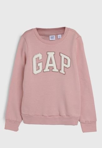 Blusa de Moletom GAP Logo Rosa - Compre Agora