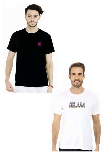 Kit Camiseta Manga Curta Relaxado BF Preto/Branco - Marca Relaxado