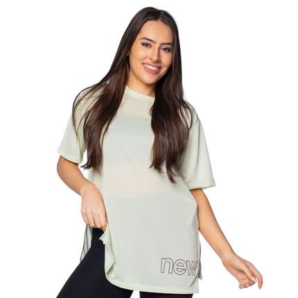 Camiseta Feminina New Balance Essentials Verde Claro - Marca New Balance