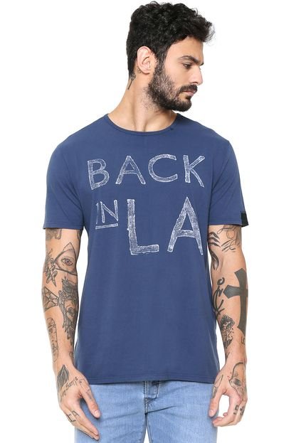Camiseta Replay Back in LA Azul - Marca Replay