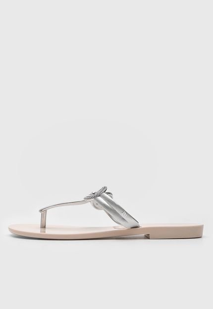 Rasteira Melissa Harmonic T Bar Gleam Ad Bege - Marca Melissa