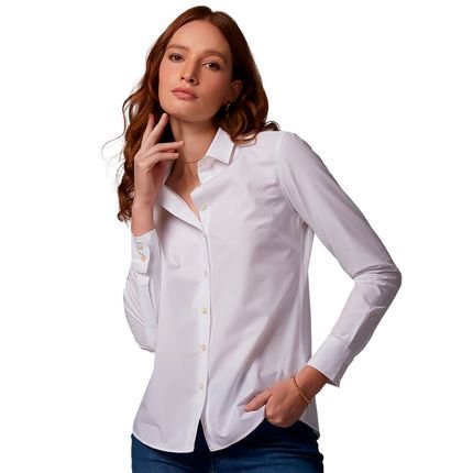 Camisa Dudalina Tricoline Regular OU24 Branco Feminino - Marca Dudalina