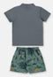 Conjunto com Camiseta e Bermuda Infantil para Menino Up Baby Cinza - Marca Up Baby