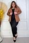 Blazer Feminino Plus Size Alfaiataria Com Forro G Gg  Telha - Marca Ana Maya Curves